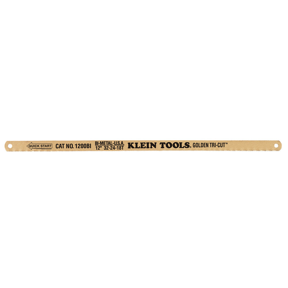 Klein® KLE1200BI Golden Tri-Cut Hacksaw Blades, 100-Pack