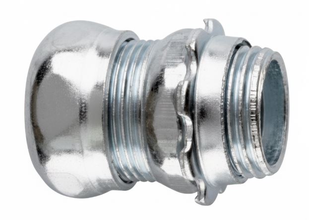 Steel City® 12COMPCONN EMT Compression Connector, 1/2 in, Non-Insulated, Zinc Plated Steel