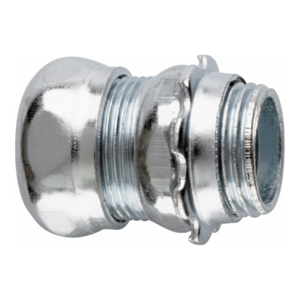 Steel City® 12COMPCONN EMT Compression Connector, 1/2 in, Non-Insulated, Zinc Plated Steel