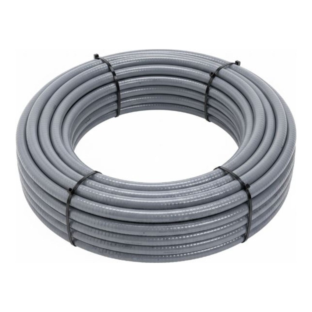 Steel City® EF Liquid-Tight Flexible Metallic Conduit, 1-1/2 in, 50 ft Coil, PVC Jacket, Gray