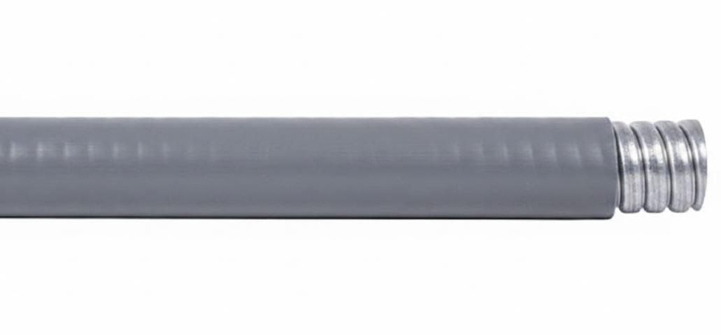 Steel City® EF Master Liquid-Tight Flexible Metallic Conduit, 1/2 in, 1000 ft Reel, PVC Jacket, Gray
