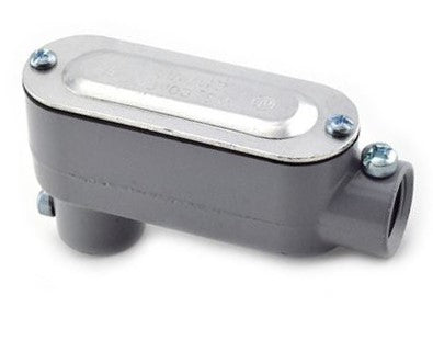 Steel City® 112LB Type LB Conduit Body, 1-1/2 in, Die-Cast Aluminum, With Cover and Gasket