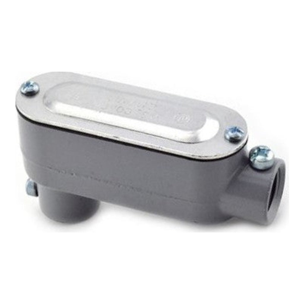 Steel City® 114LB Type LB Conduit Body, 1-1/4 in, Die-Cast Aluminum, With Cover and Gasket