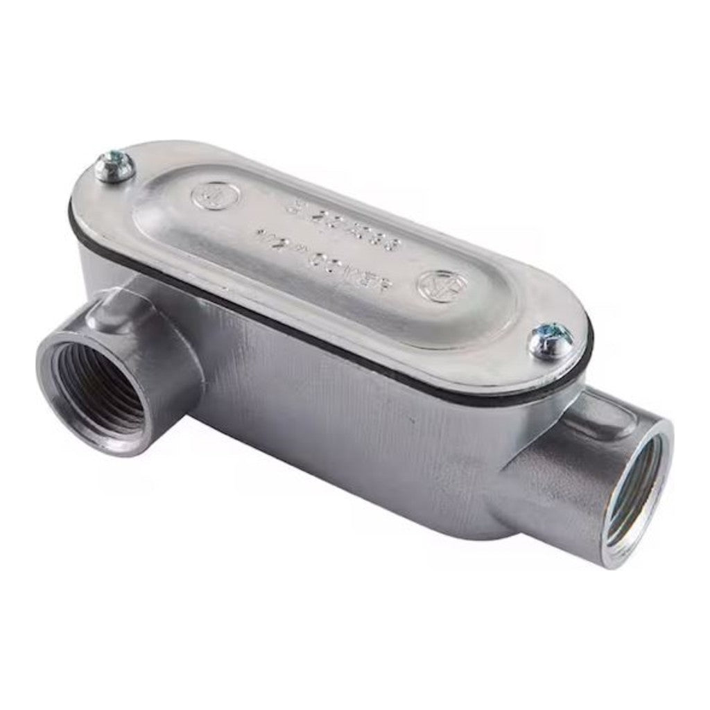 Steel City® 1LR Type LR Conduit Body, 1 in, Die-Cast Aluminum, With Cover and Gasket