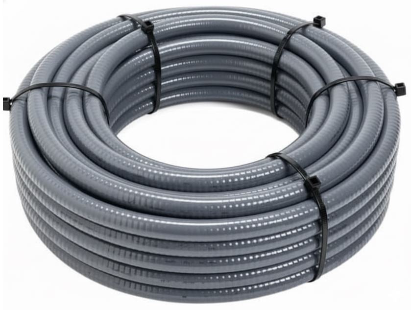 Steel City® Non-Metallic Liquid-Tight Flexible Conduit, 1/2 in, 100 ft Coil, Gray