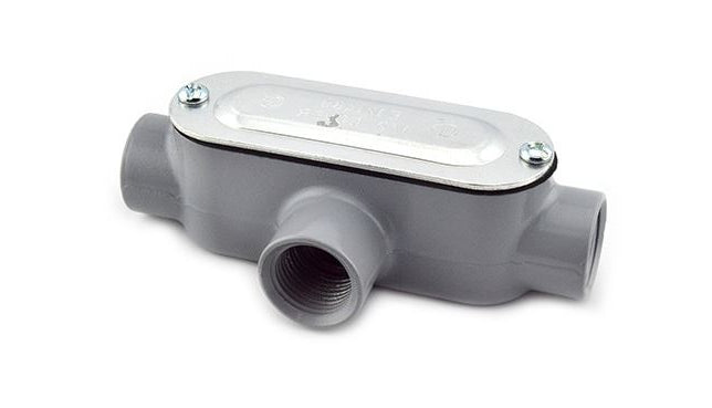Steel City® 12T Type T Conduit Body, 1/2 in, Die-Cast Aluminum, With Cover and Gasket