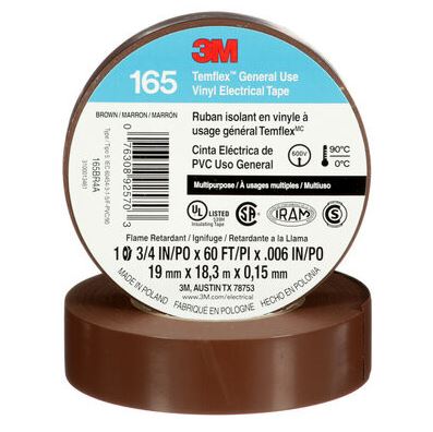 3M™ 165 Vinyl Electrical Tape, Brown, 3/4 in x 60 ft