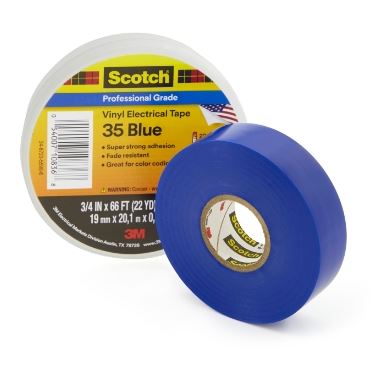 3M™ 35 Vinyl Color-Coding Tape, Blue, 3/4 in x 66 ft