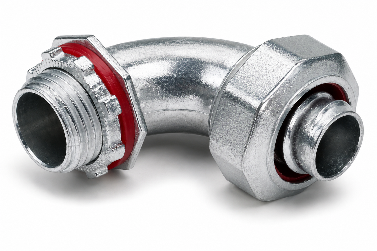 T&B® 4 in. 90° Liquidtight Flexible Metal Conduit Connector, Die Cast Zinc
