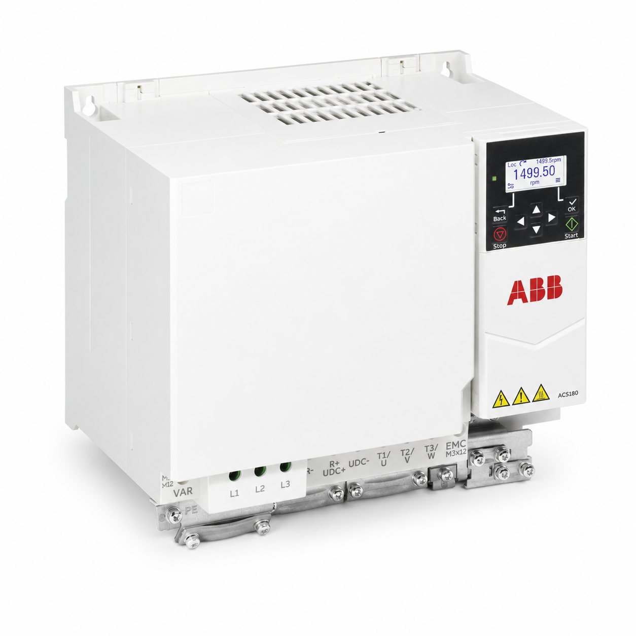 ABB ACS180-04S-038A-4 25 HP VFD, 38 A IEC, 380-480 VAC, 3-Phase, R4 Frame