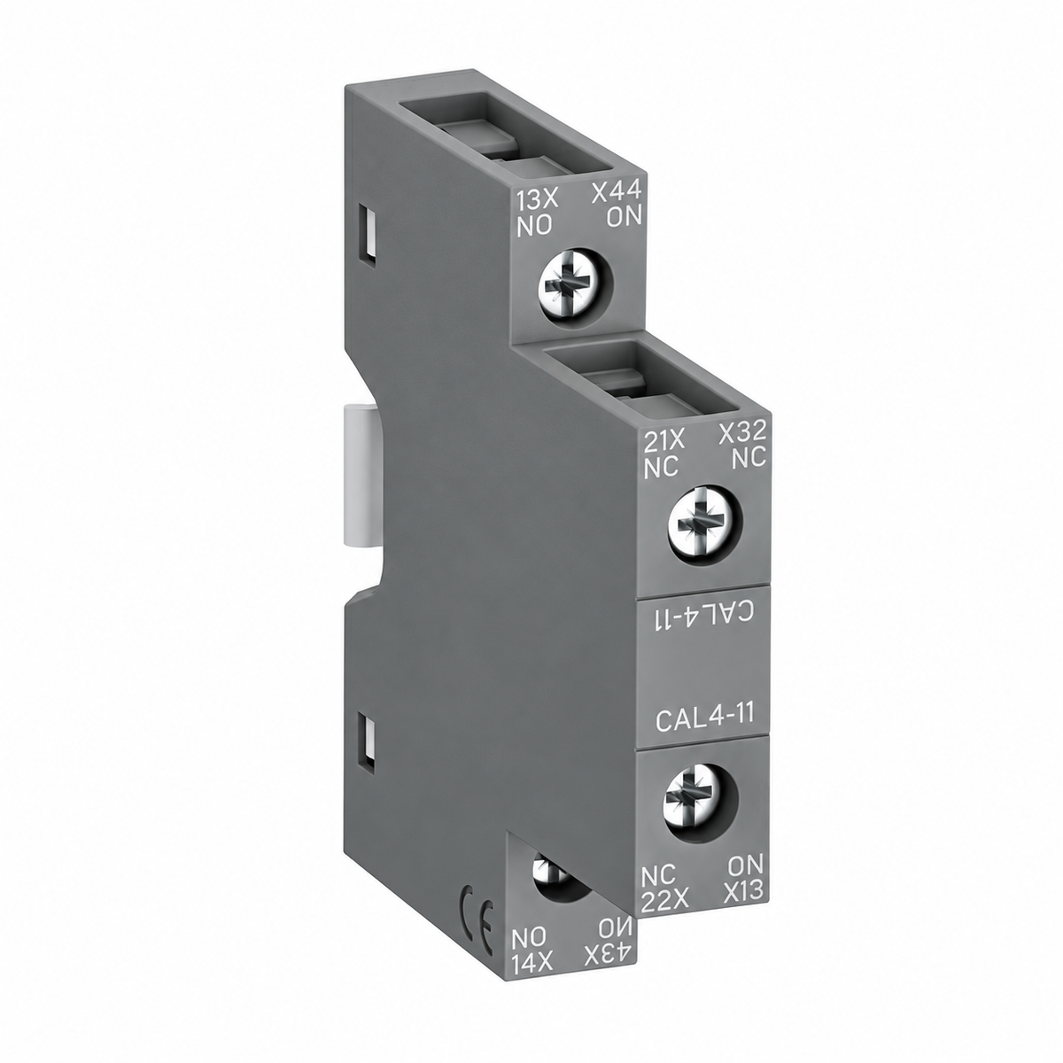 ABB CAL4-11 Side-Mount Auxiliary Contact Block, 1NO/1NC, AF09-AF96