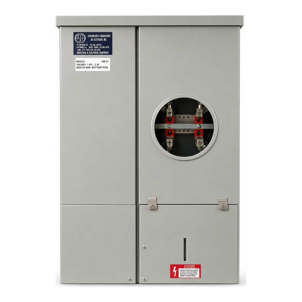 ASF® Meter Bank, Right, 200 A, 1-Phase, Underground, Galvanized Steel