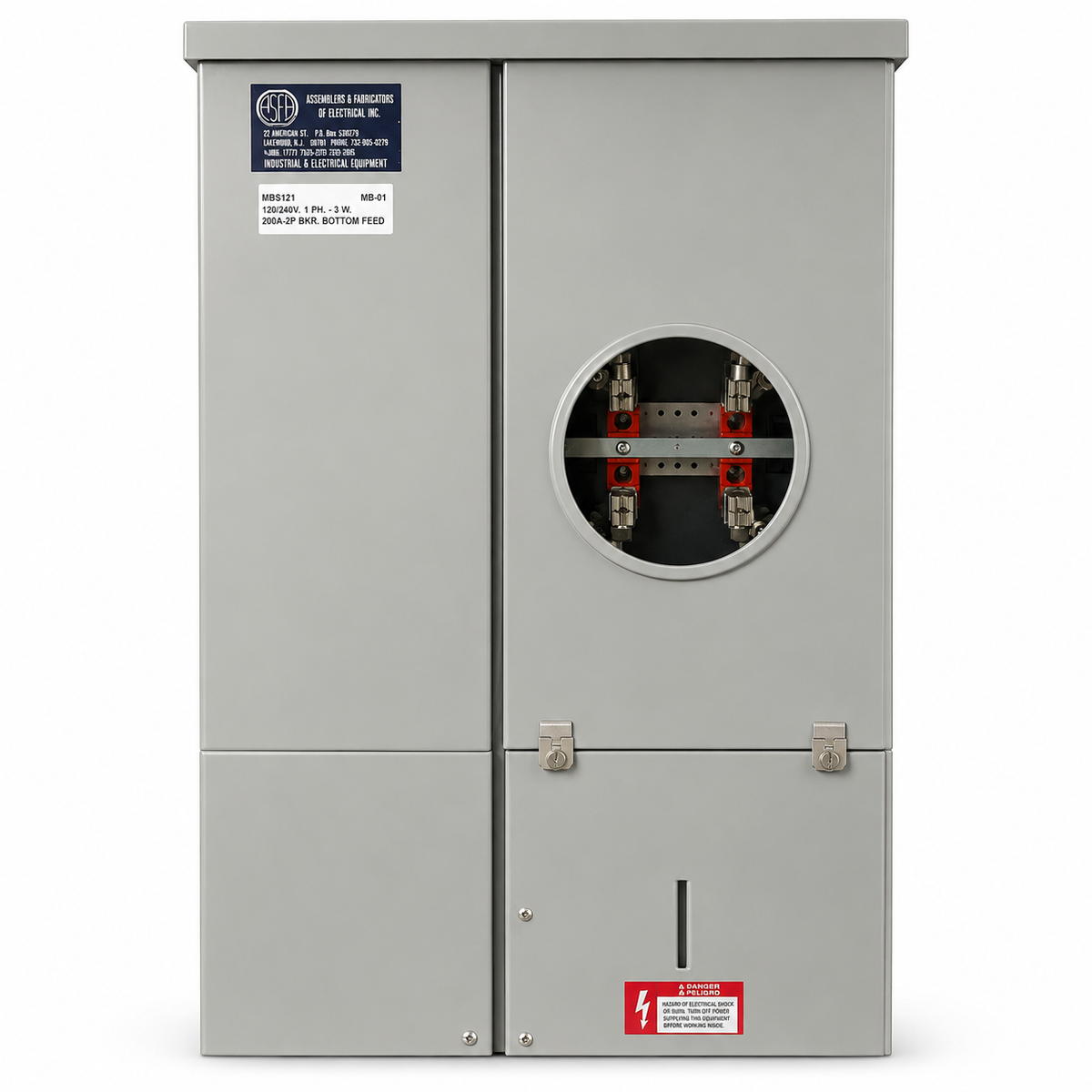 ASF® Meter Bank, Right, 200 A, 1-Phase, Underground, Galvanized Steel