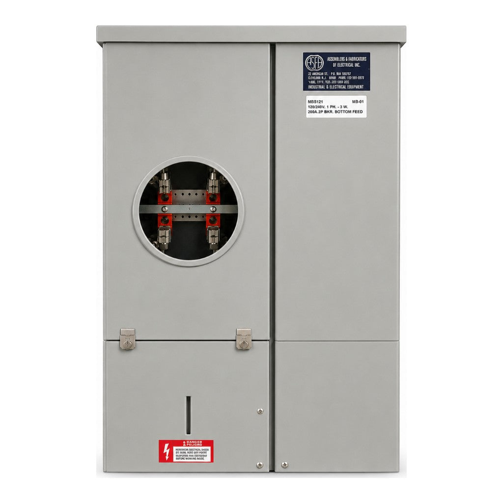 ASF® Meter Bank, 4-Socket, 200 A, 1-Phase, Underground, Galvanized Steel