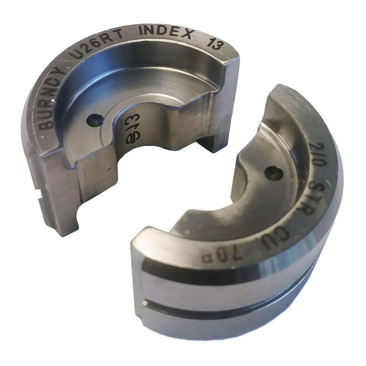 BURNDY® U26RT Style U Circular Butting Twin Crimping Die, 2/0 AWG Copper/Stranded Cable, Stainless Steel
