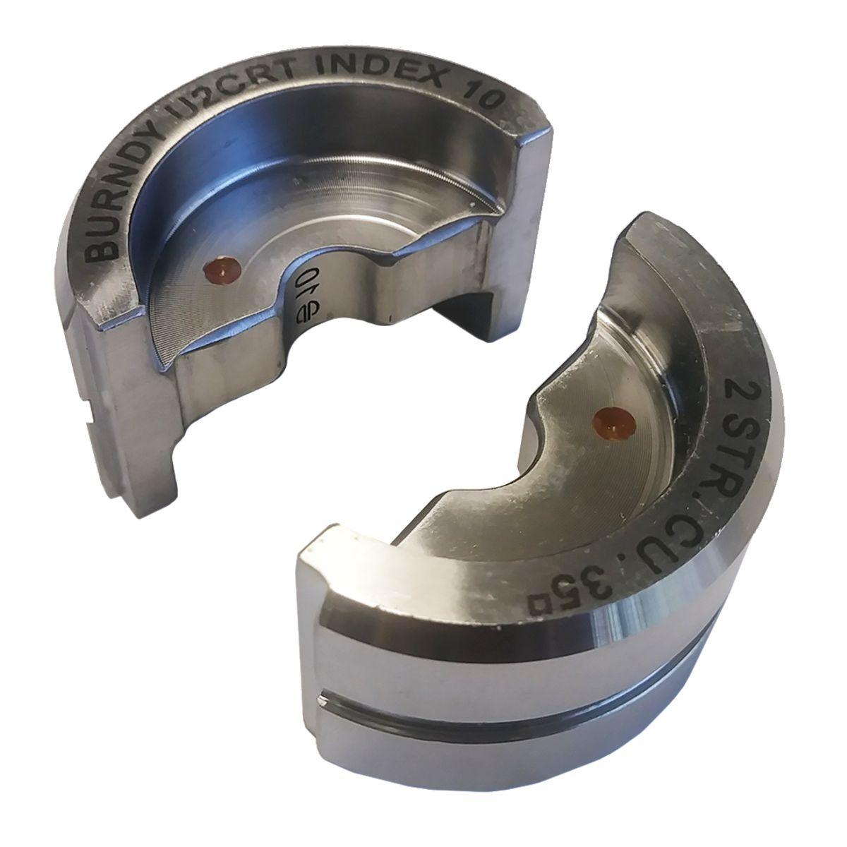 BURNDY® U2CRT Style U Circular Butting Twin Crimping Die, 2 AWG Copper Cable, Stainless Steel