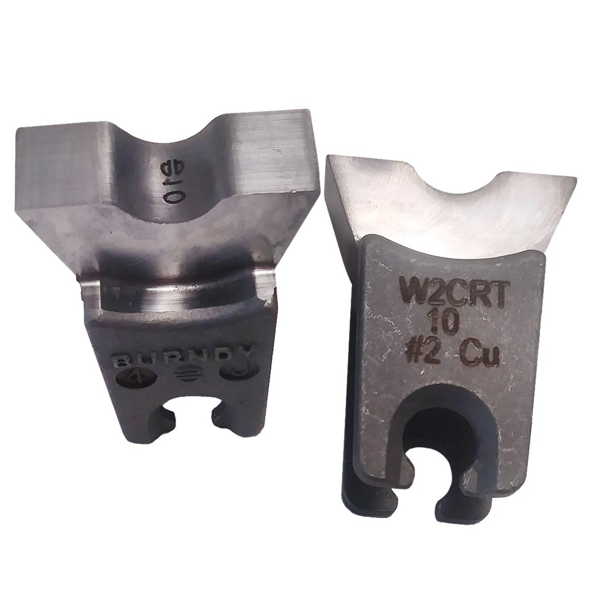 BURNDY® W2CRT Style W Crimping Die, 2 AWG Copper Cable, Stainless Steel
