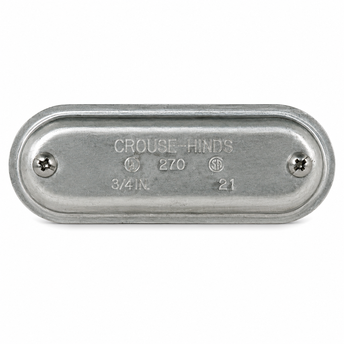 Eaton Crouse-Hinds 270-SA Condulet Form 7 Conduit Body Cover, 3/4 in. Trade Size, Copper-Free Aluminum
