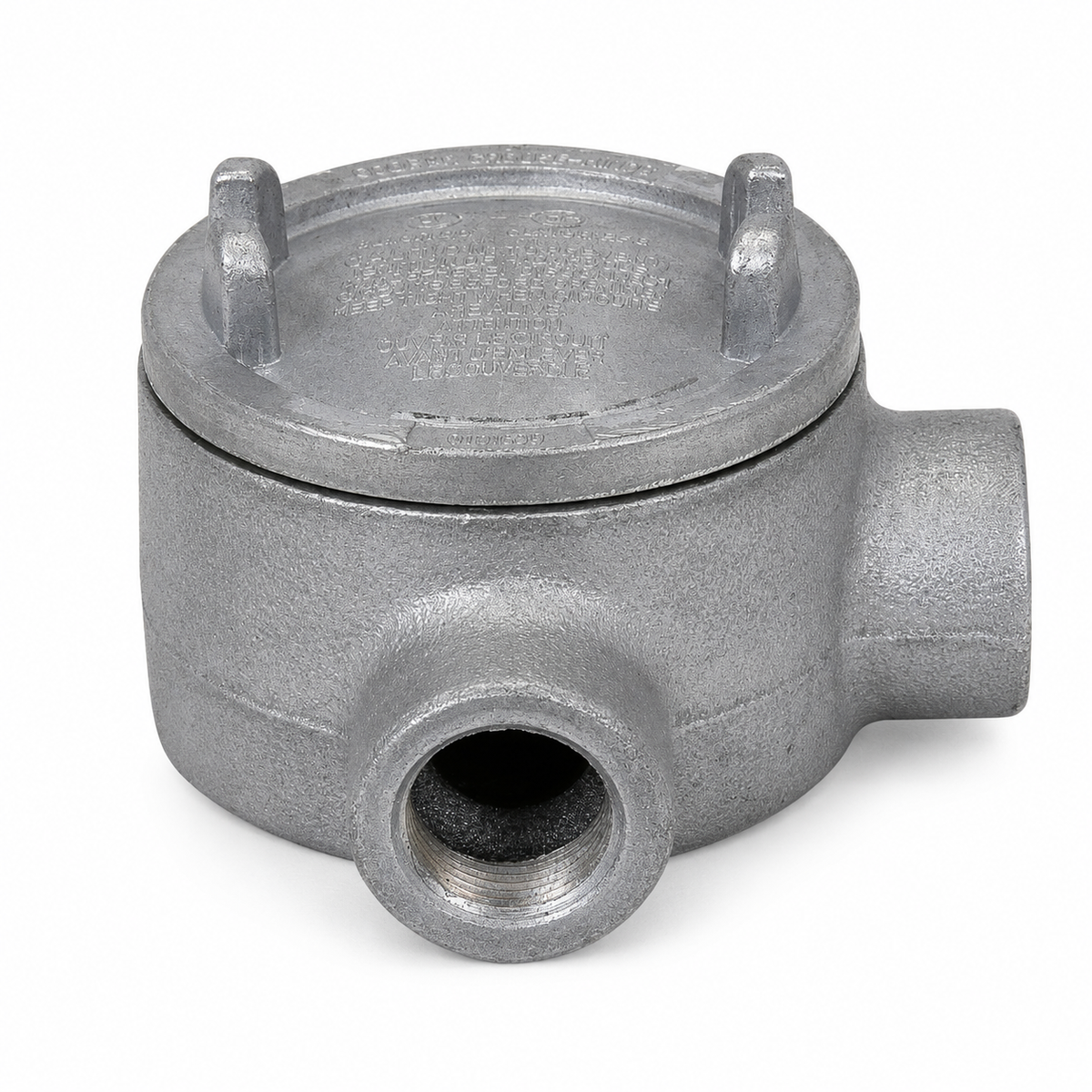 Eaton Crouse-Hinds GUAL36-SA GUA Condulet Outlet Box with Cover, L-Shape, 1 in. Trade Size, Copper-Free Aluminum