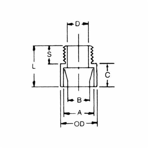 PVC 3-1/2 MALE TERMINAL ADAPTER (E943M)