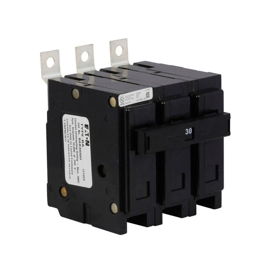 EATON QuickLag® BAB3030H Type BAB Miniature Circuit Breaker, 240 VAC, 30 A, 10 kA Interrupt, 3 Poles, Non-Interchangeable Trip
