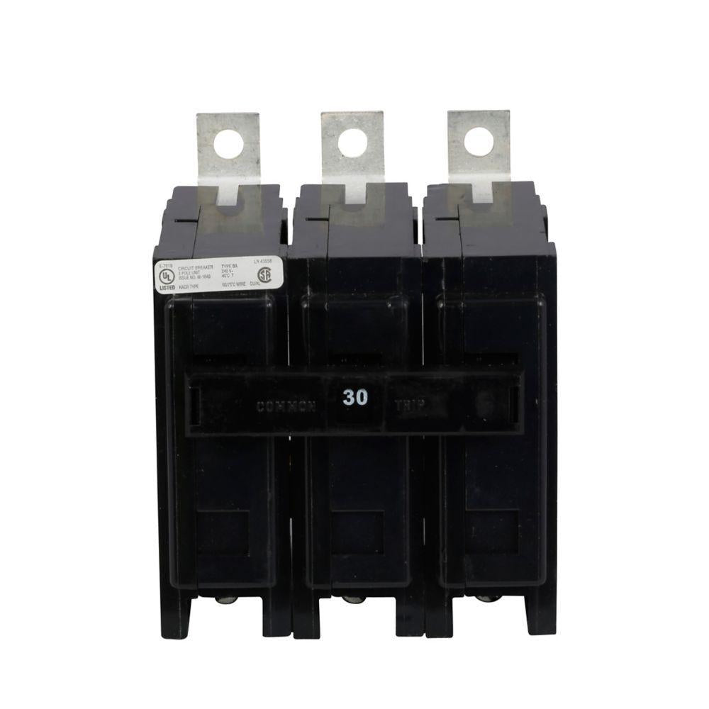 EATON QuickLag® BAB3030H Type BAB Miniature Circuit Breaker, 240 VAC, 30 A, 10 kA Interrupt, 3 Poles, Non-Interchangeable Trip