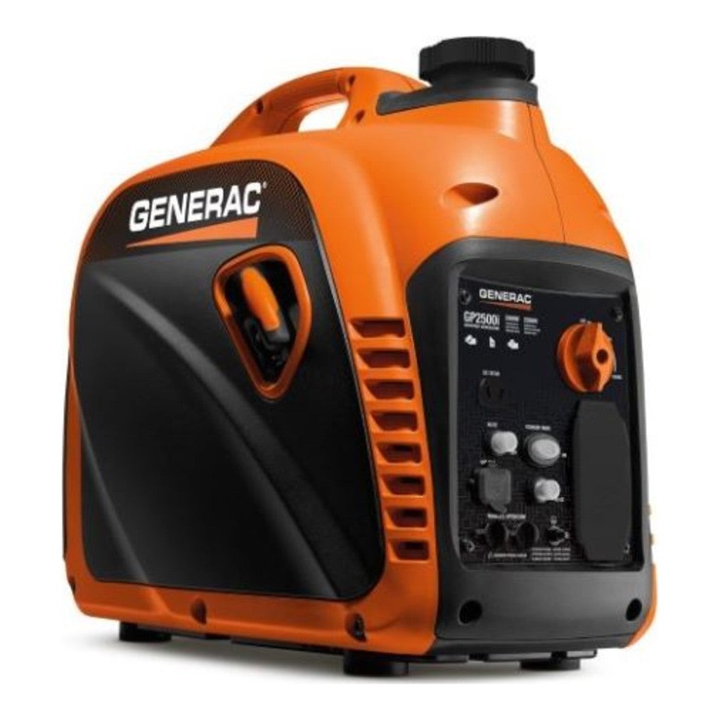 Generac® GP2500i Portable Inverter Generator, 2200W Running / 2500W Starting, 98cc OHV, Recoil Start, 120V, COsense