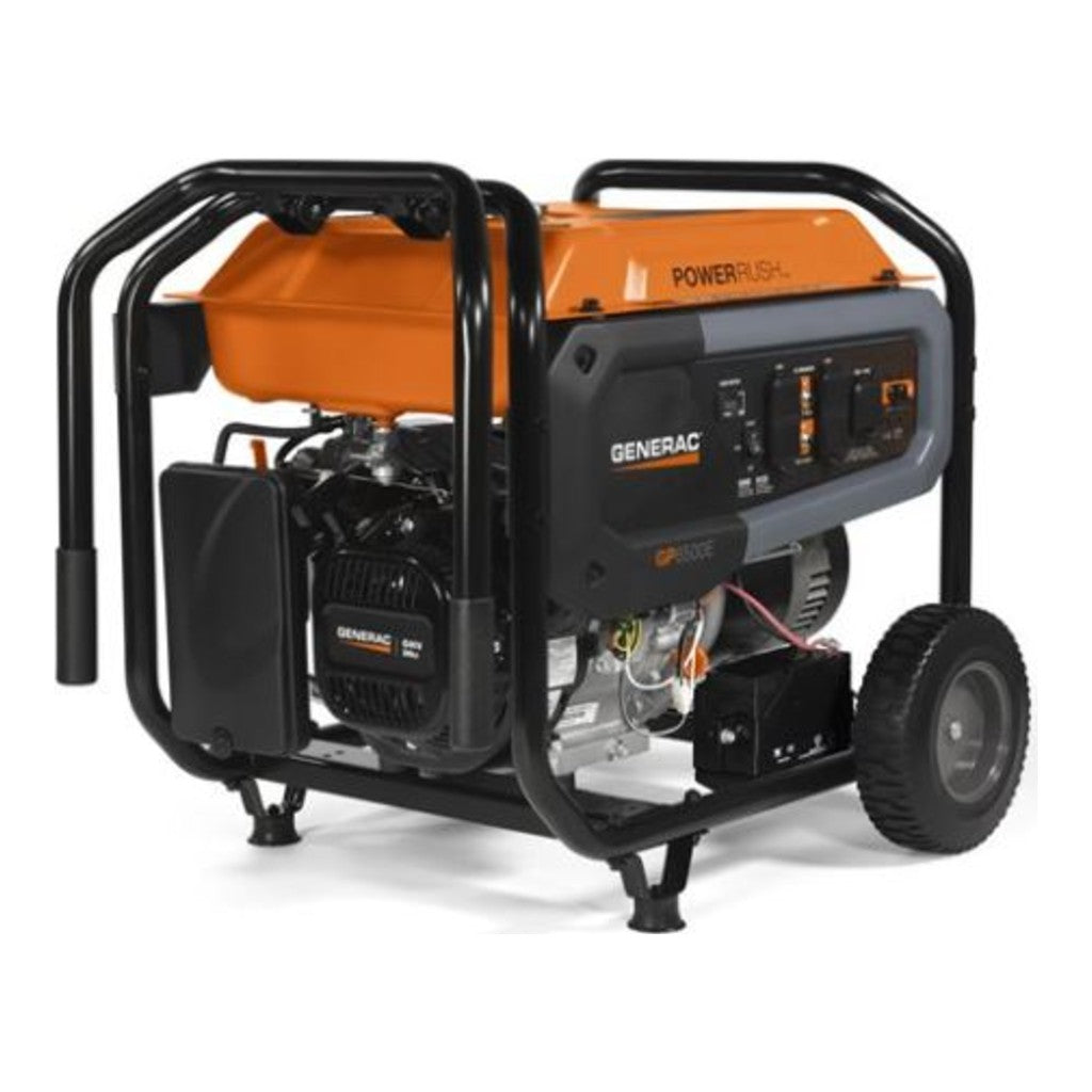 Generac® GP6500E Portable Generator, 6500W Running / 8125W Starting, 389cc OHV, Electric Start, 120/240V, HomeLink Compatible