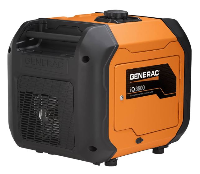 Generac® iQ3500 Portable Inverter Generator, 3000W Running / 3500W Starting, 212cc OHV, Electric Start, 120V, COsense, Digital LCD
