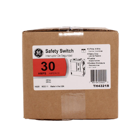 ABB Spec-Setter TH4321R Fused Heavy Duty Safety Switch, 240 VAC, 30 A, 1-1/2 hp, 3 hp, 3 Poles