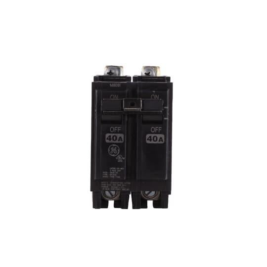 GE Q-Line® THQB2140 A-Series II Type THQB Molded Case Miniature Supplementary Protector, 120/240 VAC, 40 A, 10 kA Interrupt, 2 Poles, LI/Non-Interchangeable Thermal Magnetic/Common Trip