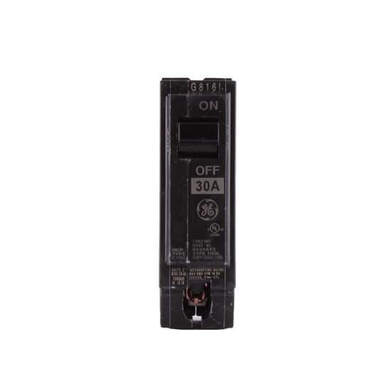 GE Q-Line® THQL1130 Type THQL Molded Case Circuit Breaker, 120/240 VAC, 30 A, 10 kA Interrupt, 1 Pole, LI/Non-Interchangeable Thermal Magnetic Trip