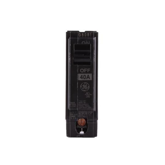 GE Q-Line® THQL1140 Type THQL Compact Molded Case Circuit Breaker, 120/240 VAC, 40 A, 10 kA Interrupt, 1 Pole, Non-Interchangeable Thermal Magnetic/LI Trip