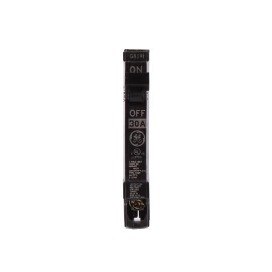 GE Q-Line® THQP130 Type THQP Compact Molded Case Circuit Breaker, 120/240 VAC, 30 A, 10 kA Interrupt, 1 Pole, Non-Interchangeable Thermal Magnetic/LI Trip