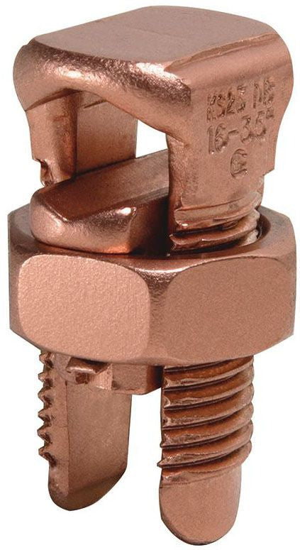 BURNDY® SERVIT® KS25 KS Series Type KS Compact Split Bolt, (1) 4 to 1/0 AWG Stranded Copper Conductor, 1.77 in L, Copper Alloy
