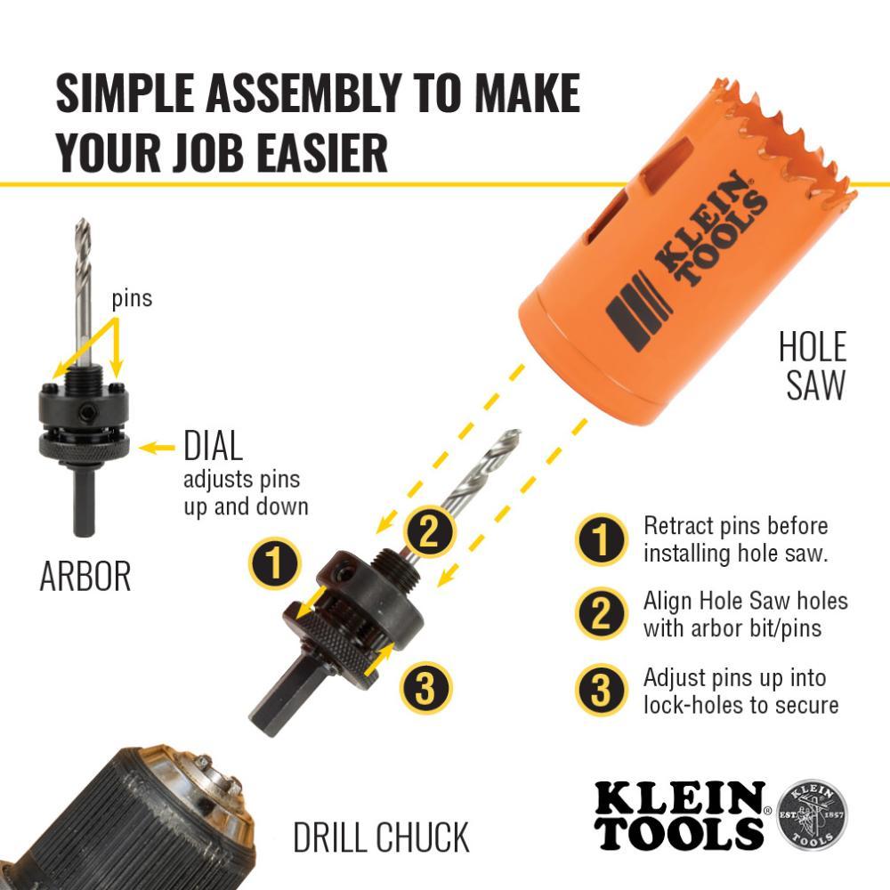 Klein® 31902 Bi-Metal Hole Saw Kit, 8-Piece