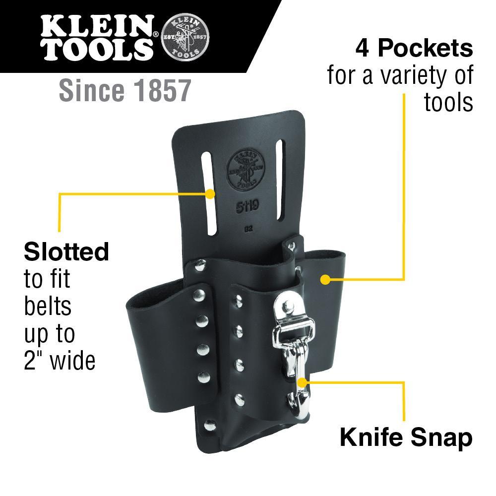 Klein® 5119 4-Pocket Tool Pouch, 6-½-In × 8-½-In
