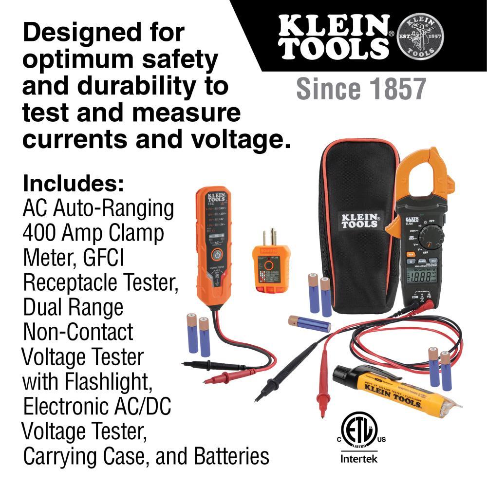 Klein® CL120VP Clamp Meter Electrical Test Kit, ABS