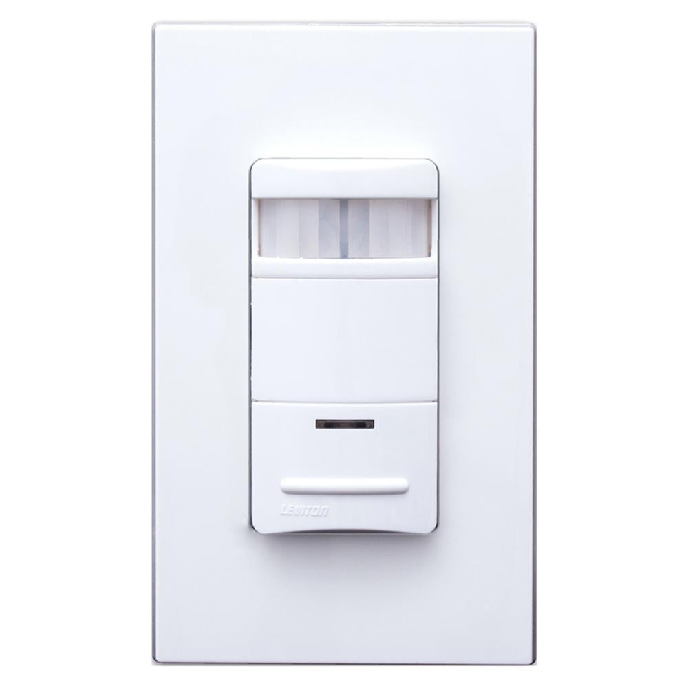 Leviton® ODS06-IDW 1-Pole Low-Profile Occupancy Sensor, 120/230/277 VAC, PIR Sensor, 1600 sq-ft Coverage, 180 deg Viewing, Wall Mount