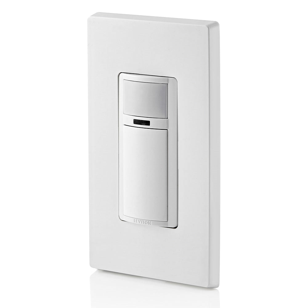 Leviton® Decora® DOS05-1LZ 1-Pole 3-Way Relay Occupancy Motion Sensor, 120 VAC, Passive Infrared Sensor, 900 sq-ft Coverage, 180 deg Viewing, Wall Mount