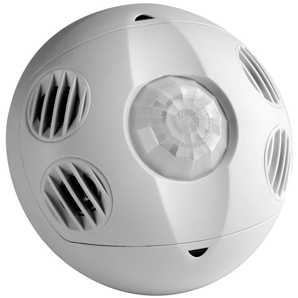 Leviton® OSC10-M0W Low Voltage Occupancy Sensor, 24 VDC, PIR/Ultrasonic Sensor, 1000 sq-ft Coverage, 360 deg Viewing, Ceiling Mount