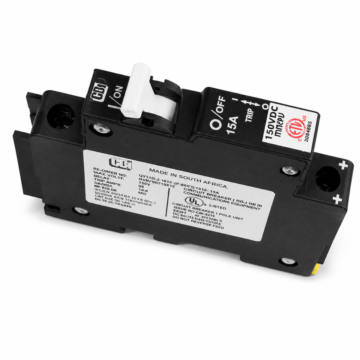 Midnite Solar® MNEDC DC Circuit Breaker, 12 A, 150 VDC