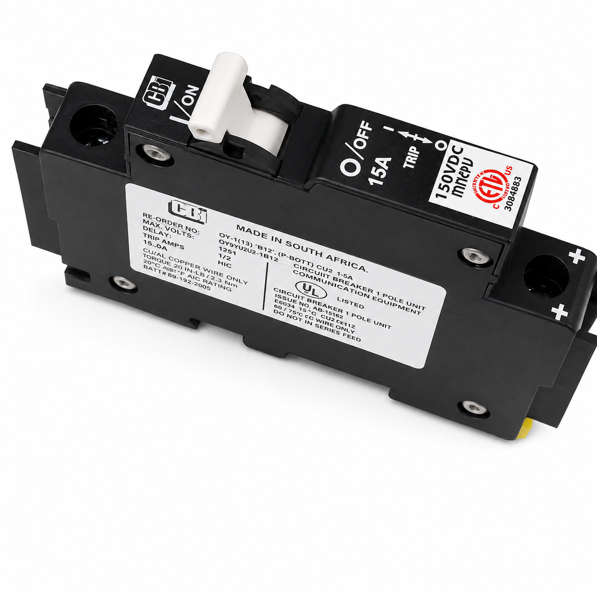 Midnite Solar® MNEDC DC Circuit Breaker, 15 A, 150 VDC