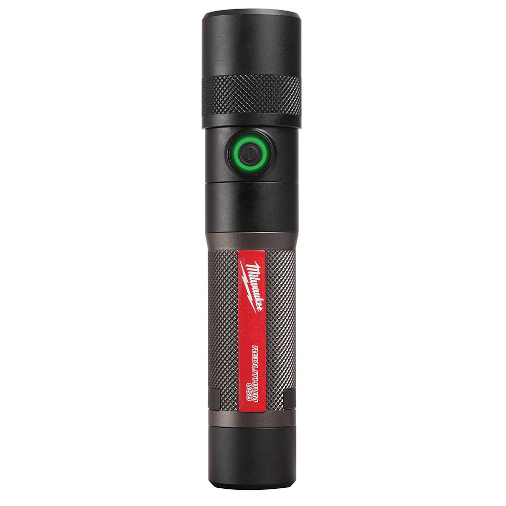 Milwaukee 2161-21 Cordless USB Rechargeable Twist Focus Flashlight, LED Bulb, Aluminum Housing, 1100 Lumens, 1 Bulb