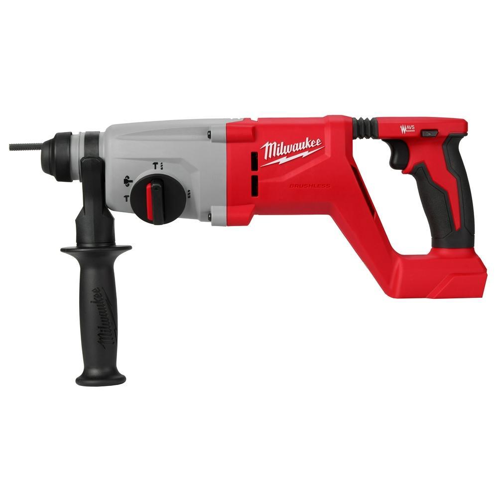 Milwaukee 261320 M18 1 in. SDS-Plus D-Handle Rotary Hammer, 18V, Brushless, 3-Mode, Bare Tool