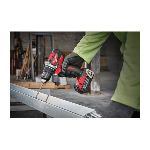 Milwaukee M18 2801-22CT Compact Brushless Cordless Drill Kit, 1/2 in Chuck, 18 VDC, 0 to 500/0 to 1800 rpm No-Load, 6-1/2 in OAL, Li-Ion Battery