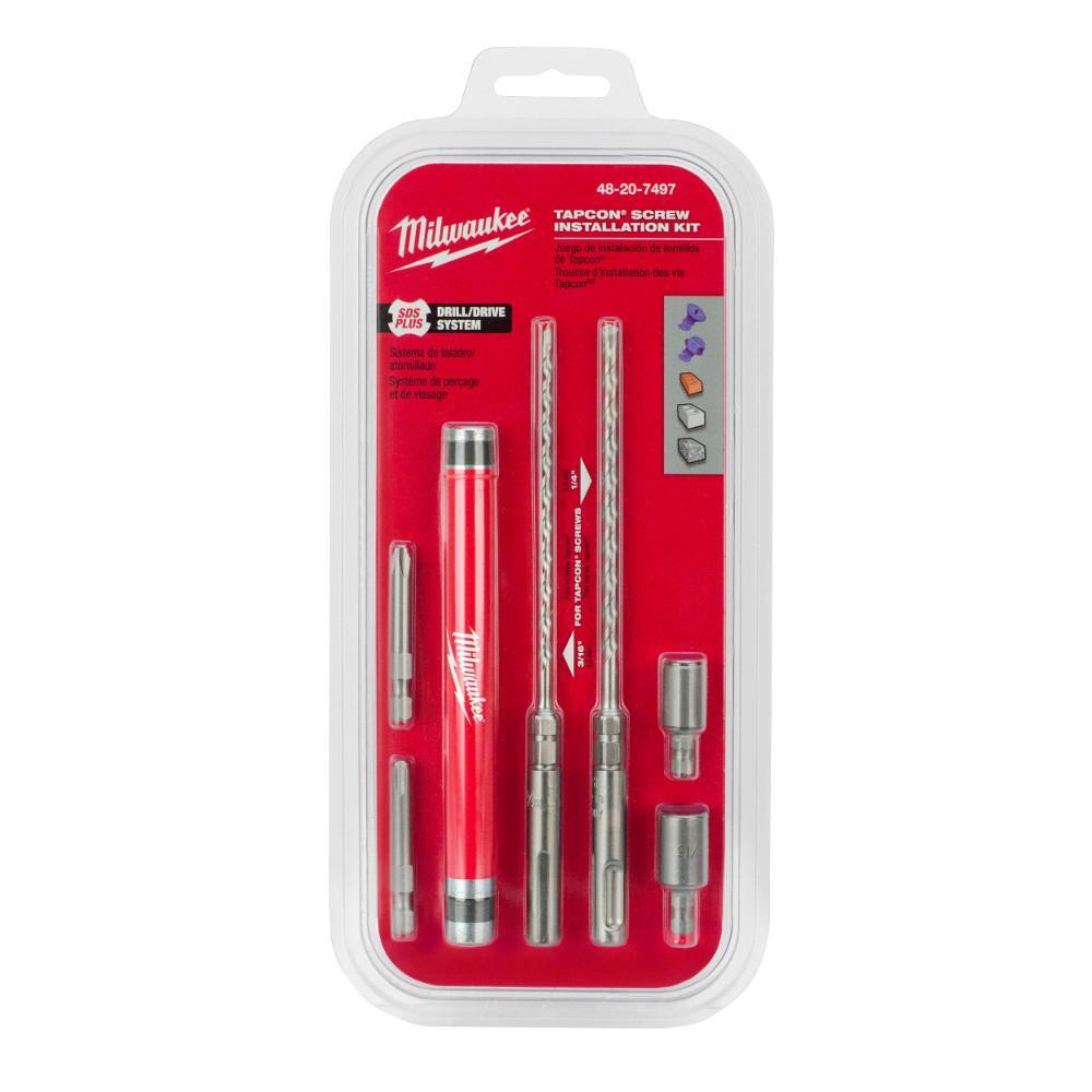 Milwaukee Tapcon 48-20-7497 Installation Kit, 7 Pieces, Carbide