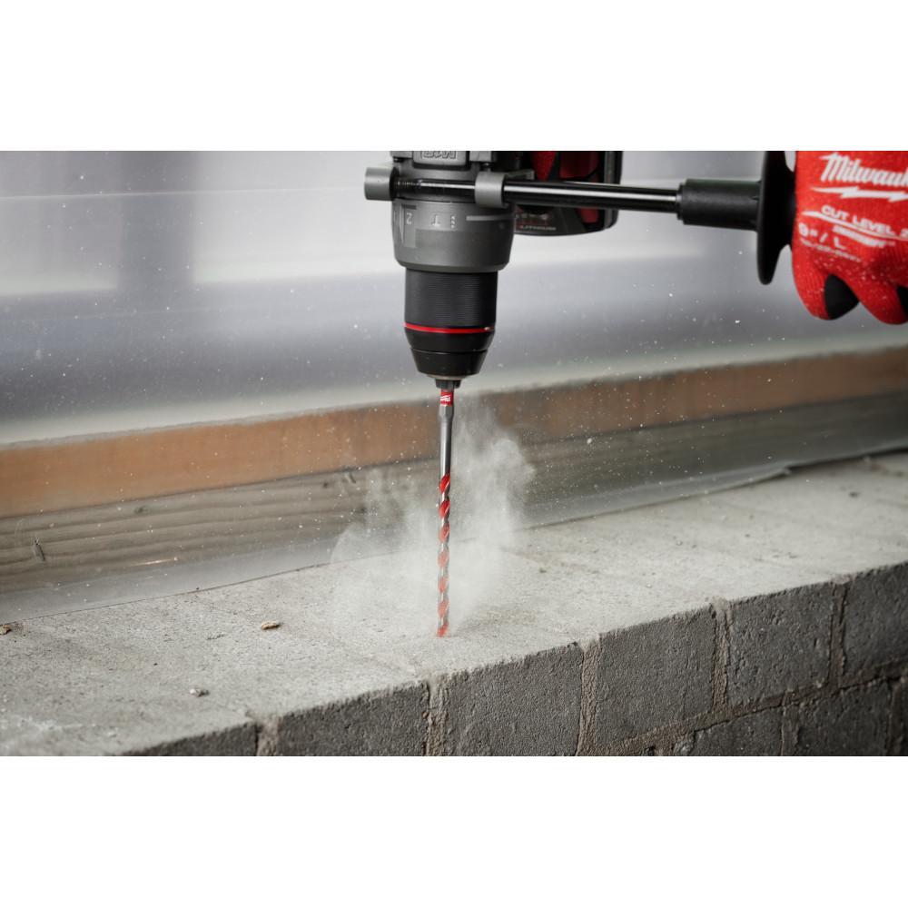 Milwaukee 48-20-9006 SHOCKWAVE Single Ended Hammer Drill Bit, 3/16 in Drill Bit, 1/4 in Hex Shank, 4 in D Cutting, Carbide Cutting Edge, 6 in OAL