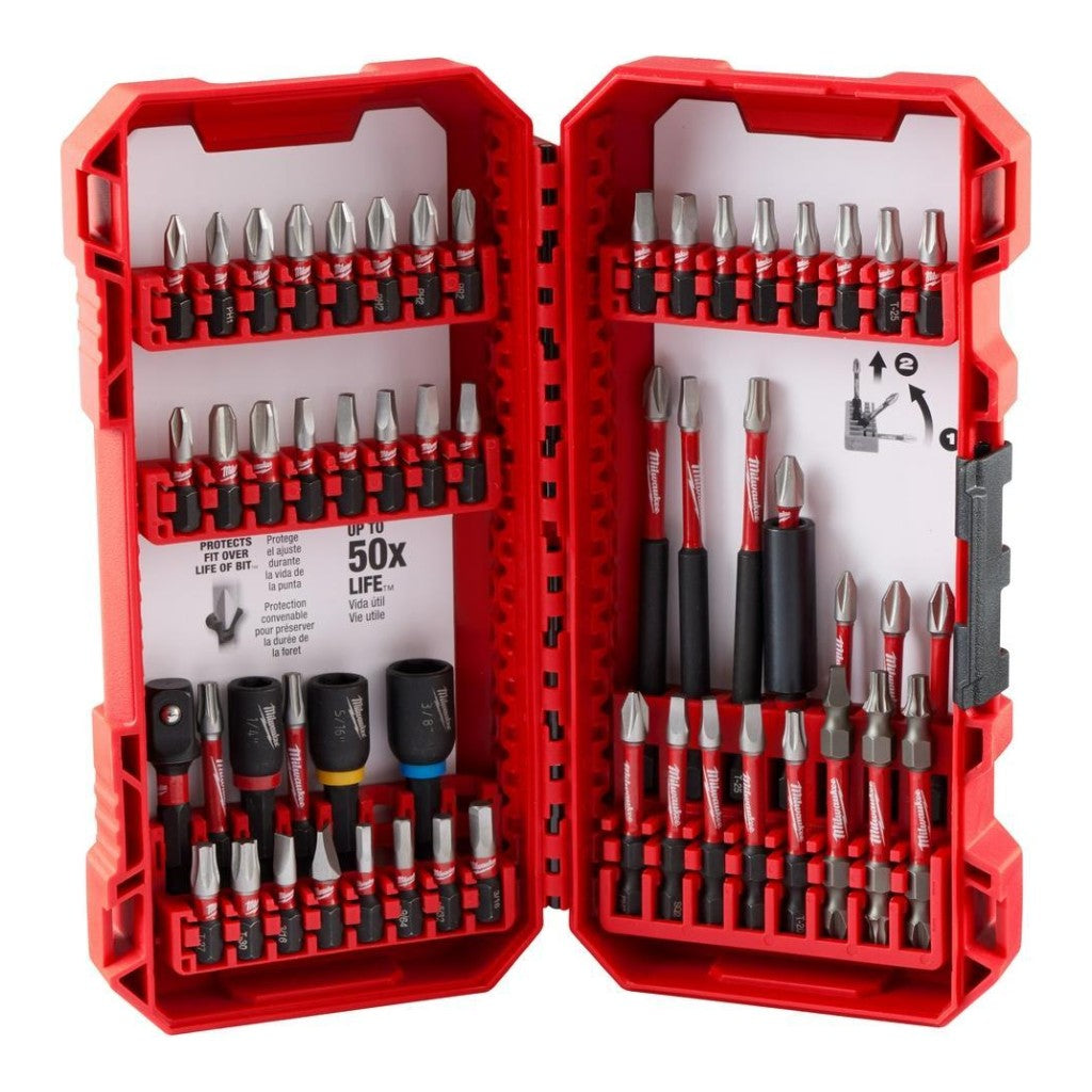 Milwaukee 48324010 SHOCKWAVE Impact Duty 54PC Driver Bit Set, Alloy Steel, Wear Guard Tip