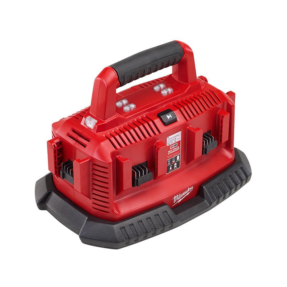 Milwaukee M18 48-59-1806 Sequential Charger, For Use With M18 Battery, Li-Ion Battery, 0.5 to 1 hr Charging, 6 Batteries